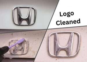 logo cleaning of the car